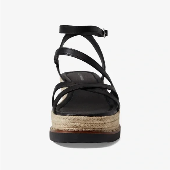 NIB Lucky Brand Black Espadrille Wedge Carolie Sandals Sz 8.5 - Picture 2 of 9
